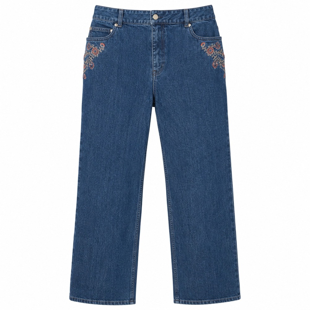 Vtg Pendleton Coastal Cowgrirl Embroidered Bootcut Jeans Women Sz 8 Blue Stretch